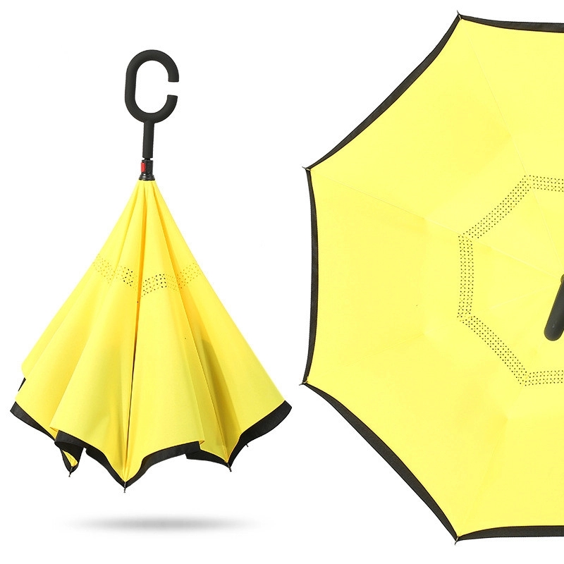 Windproof Double Layer Folding Inverted Umbrella 8