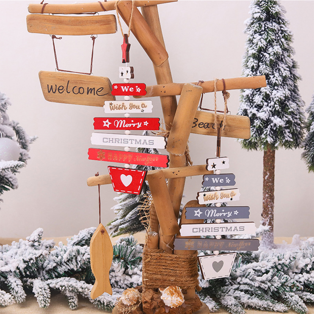 Christmas Tree Wooden Letter Pendant 6