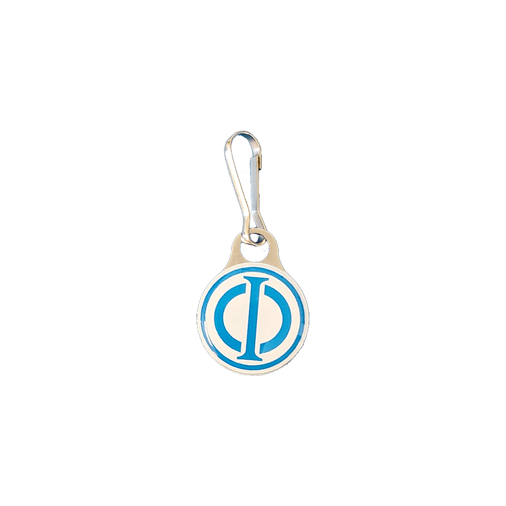 Zipper Pull Charms / Tag with double sided imprint of 3/4" round and metal back 2