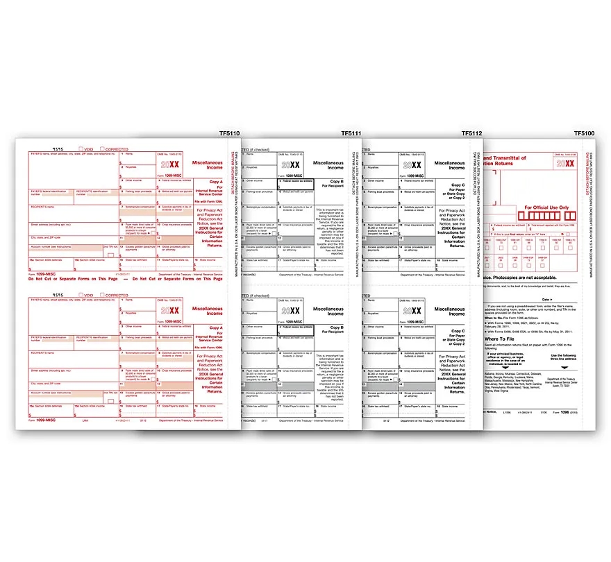 1099-MISC Income Laser Forms Set, 4-Part 1