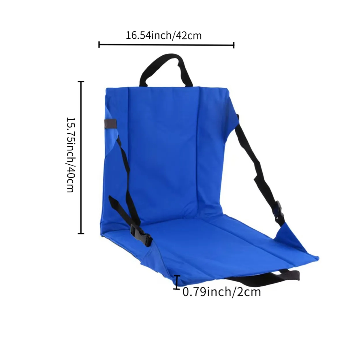 Folding Outdoor Stadium Seat Pad With Adjustable Strap 2