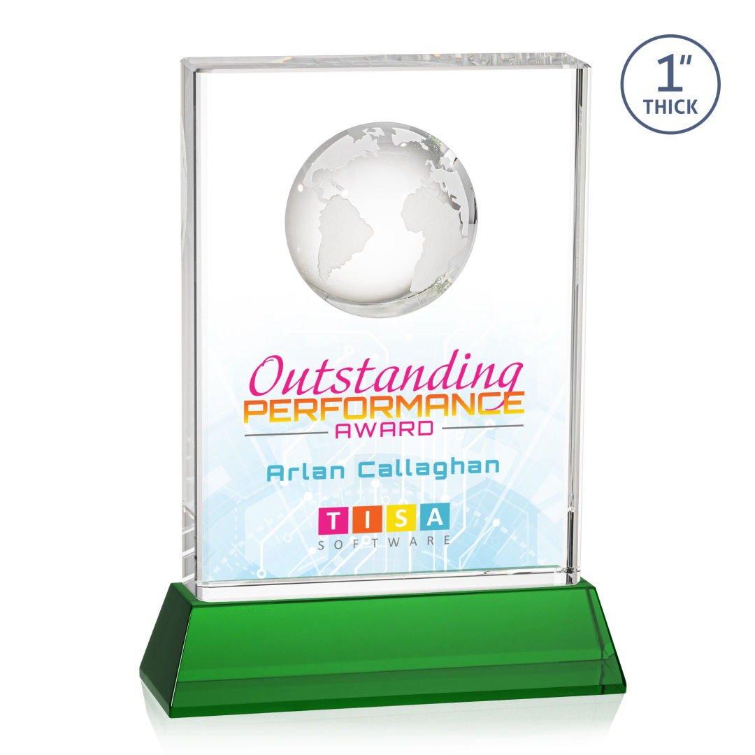 Ambassador VividPrint™ Award on Base - Green 2