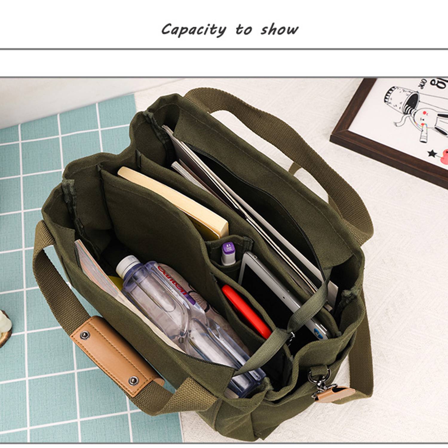Canvas Crossbody Tote Bag 2