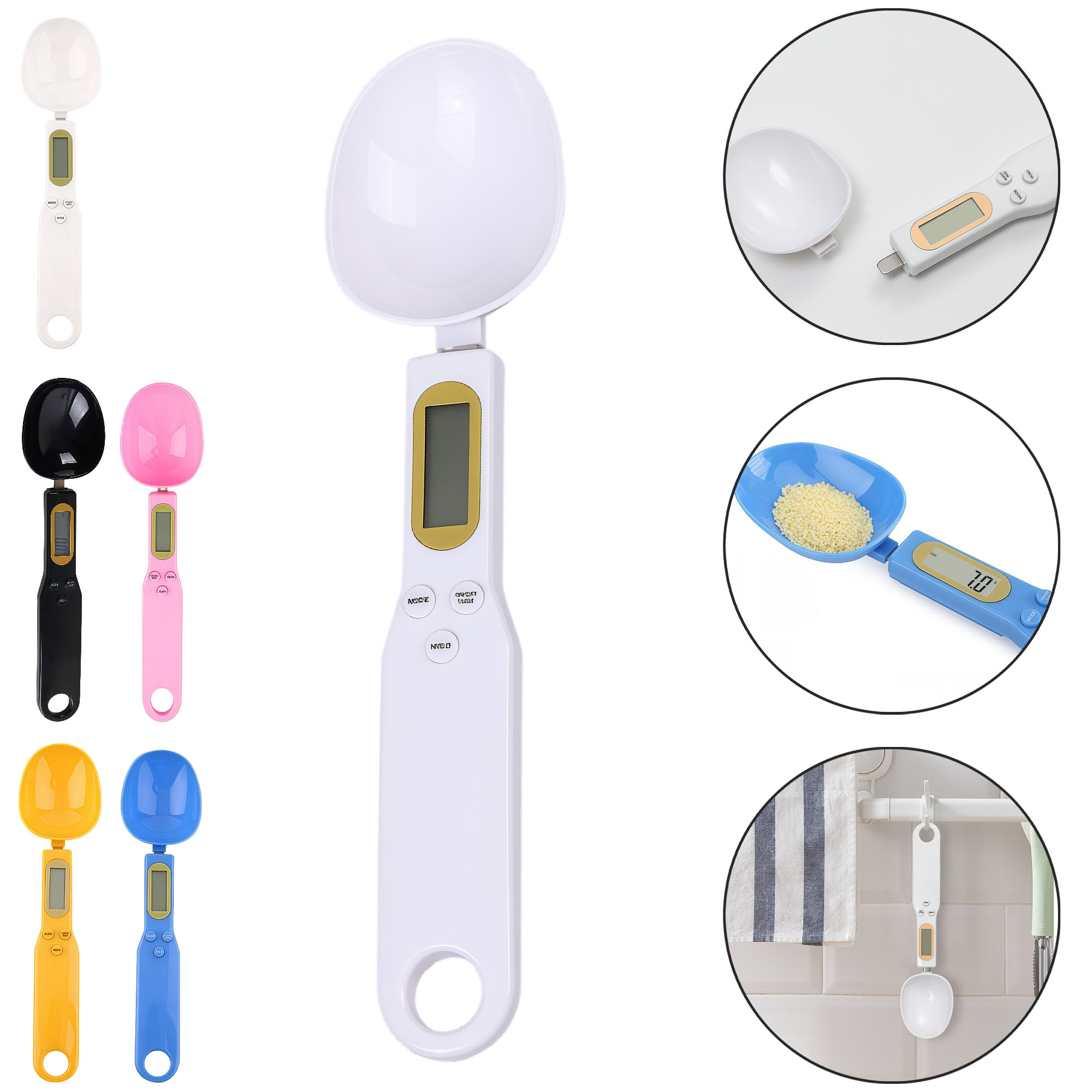 500g/0.1g Mini Plastic Kitchen Spoon Scale with Multi-Unit Conversion 5