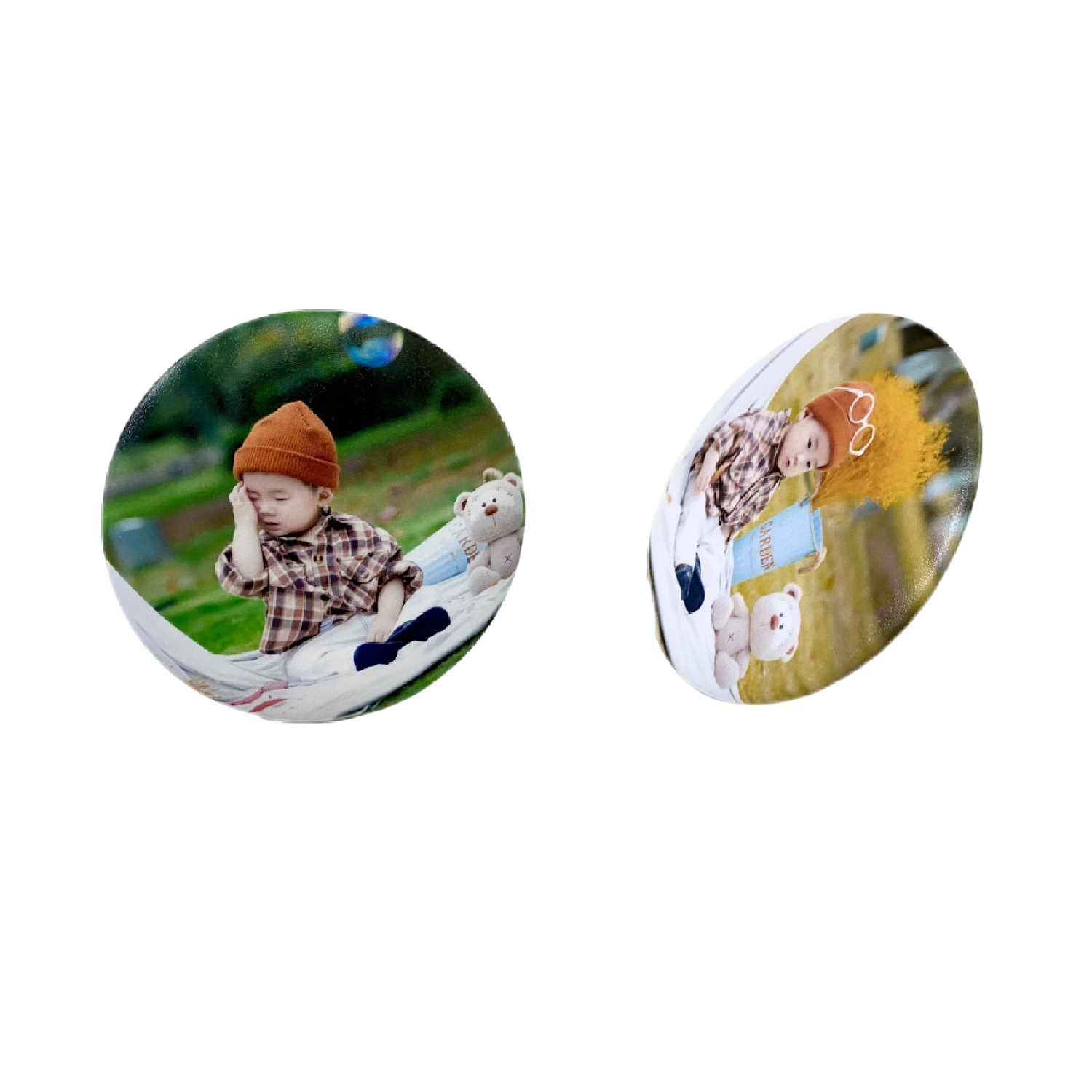 2.28" Full Color Round Tin Photo Stand 3