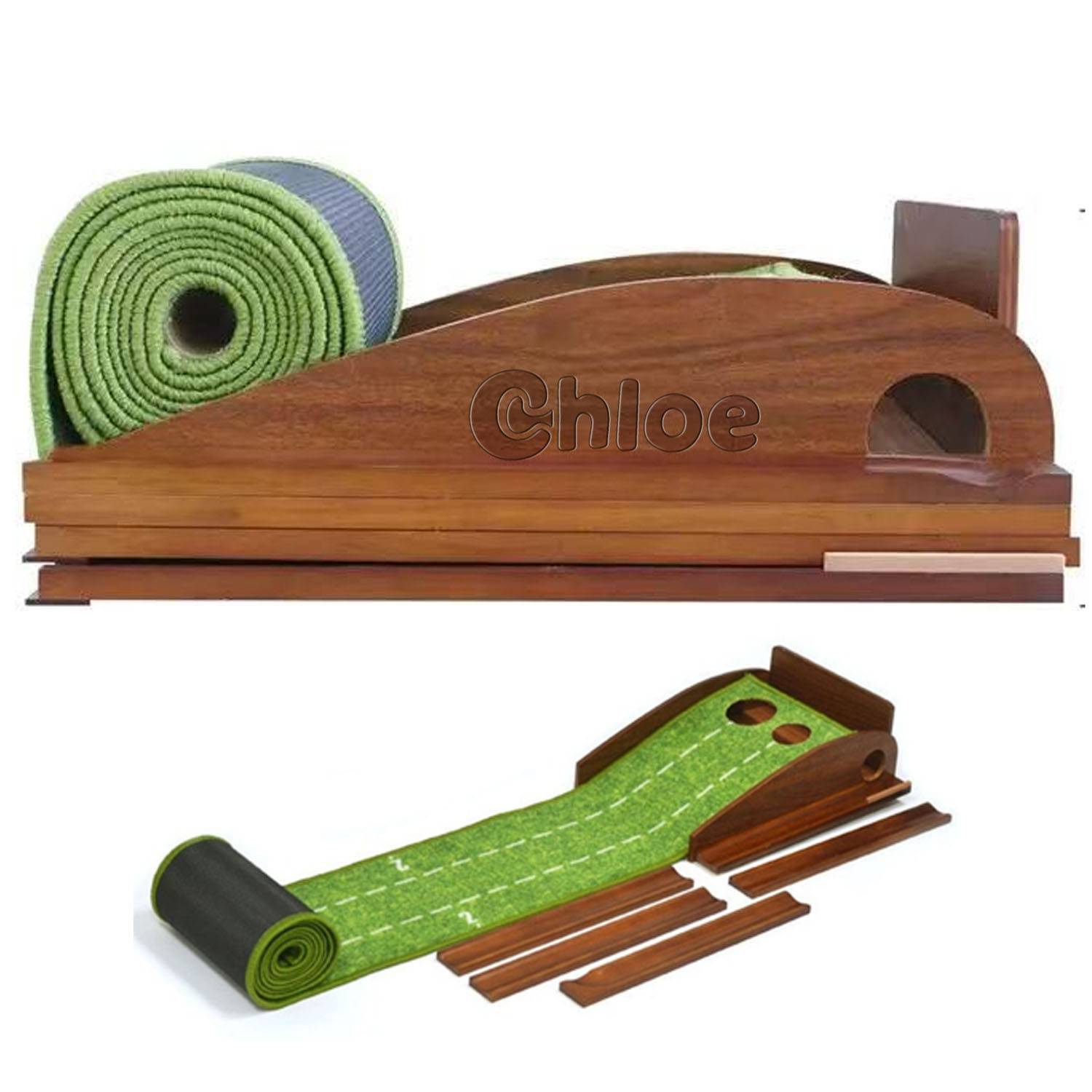 Golf Putting Practice Dual-Hole Ball Return Mat 2
