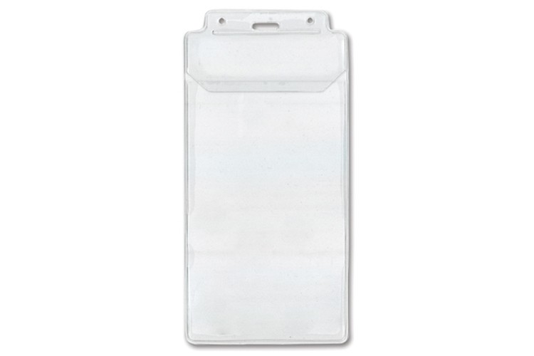 4.25" W x 8.50" H - Vertical Clear Vinyl Badge Holder (Blank) 1