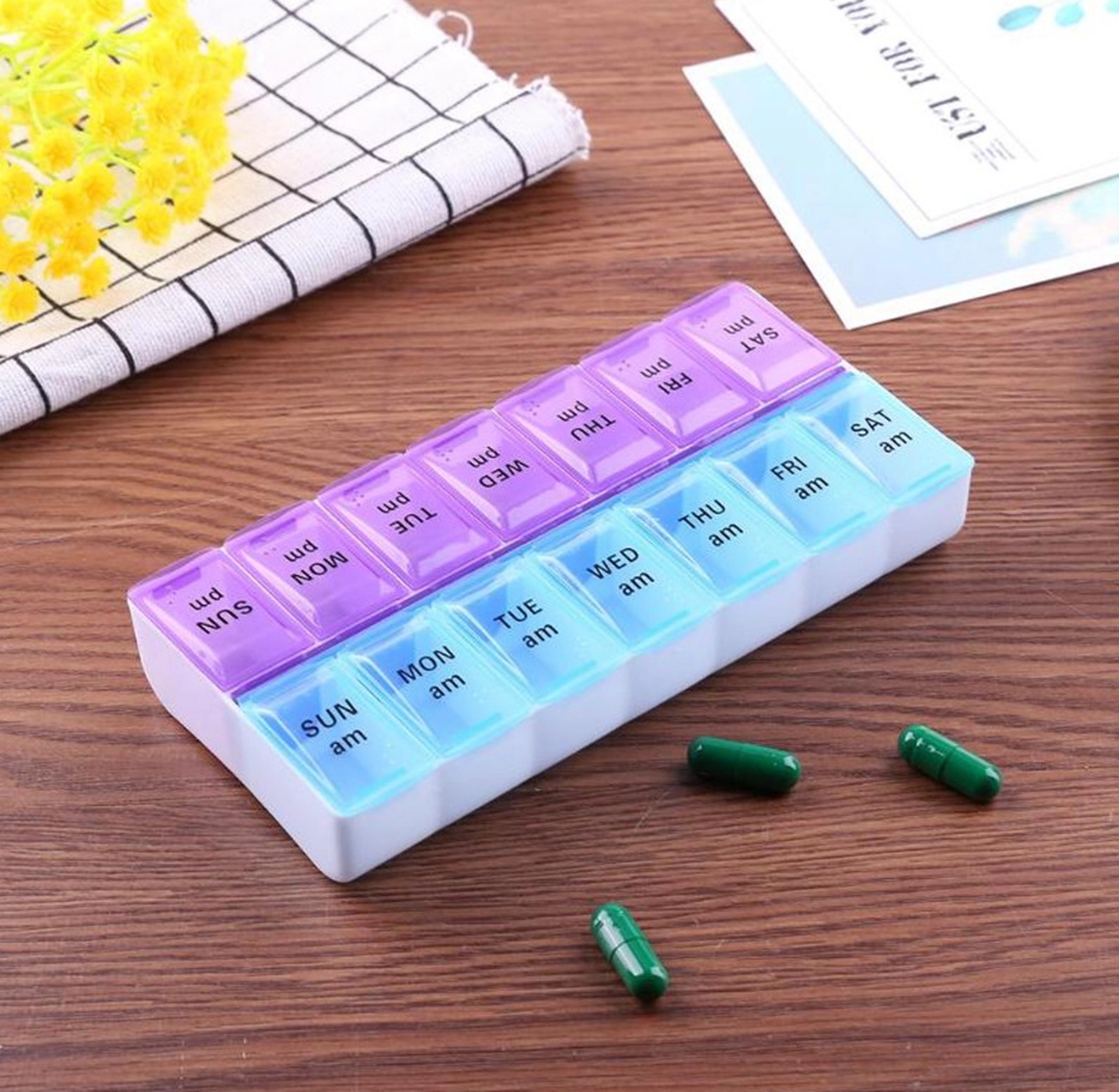 Double Row Weekly 7 Day Pill Box 4