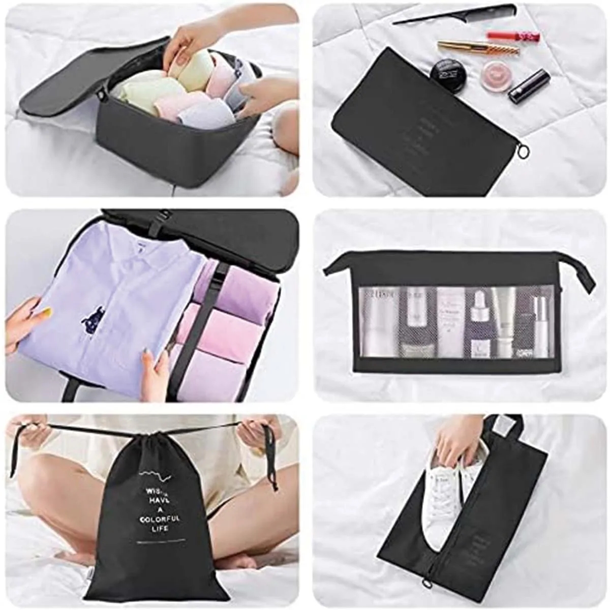 8pcs Waterproof Mesh Travel Luggage Packing Organizer 4