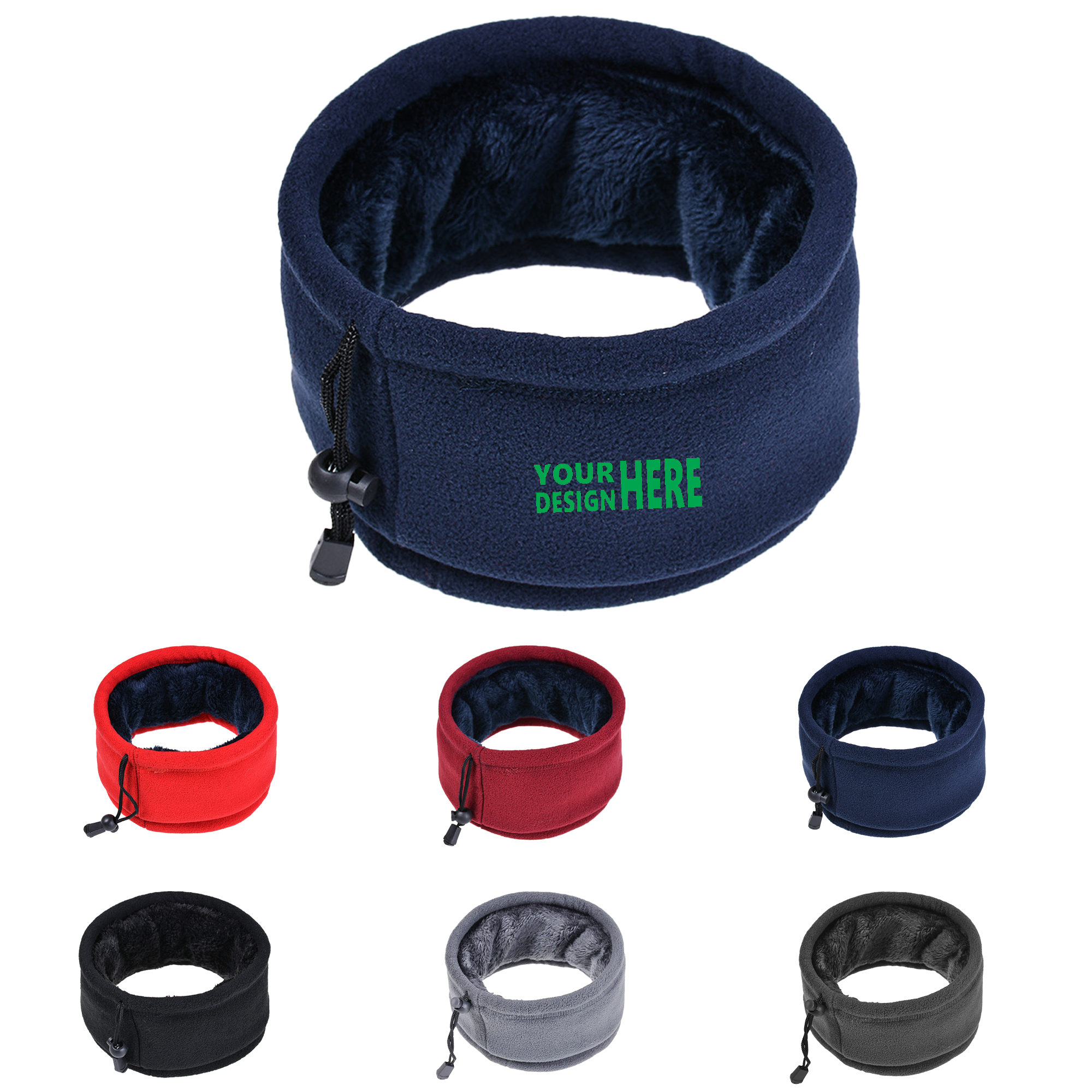 Drawstring Thickened Fleece Winter Outdoor Ski Neck Warmer 2