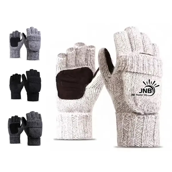 Convertible Wool Blend Crochet Fingerless Gloves 1