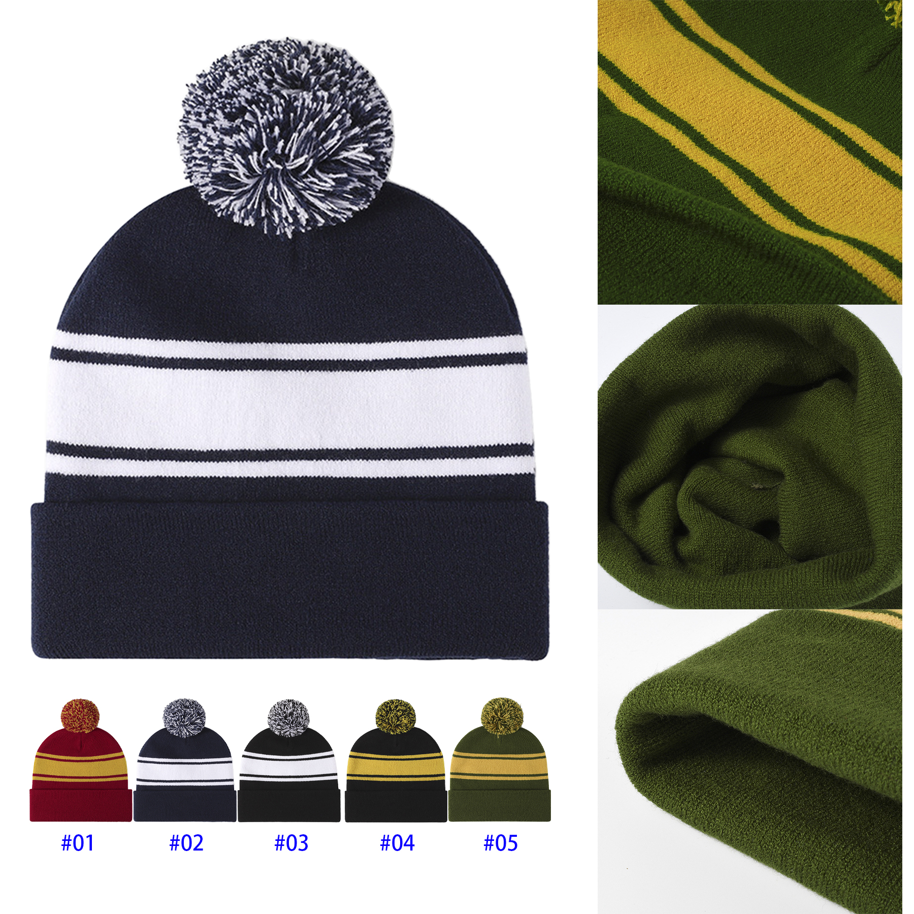 Knit Beanie Warm Pompom Cute Winter Hats 1