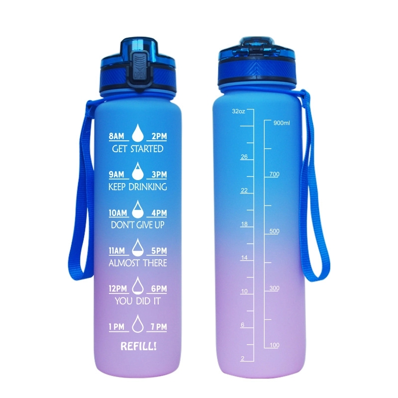32oz Leakproof Motivational Sports Water Bottle 8