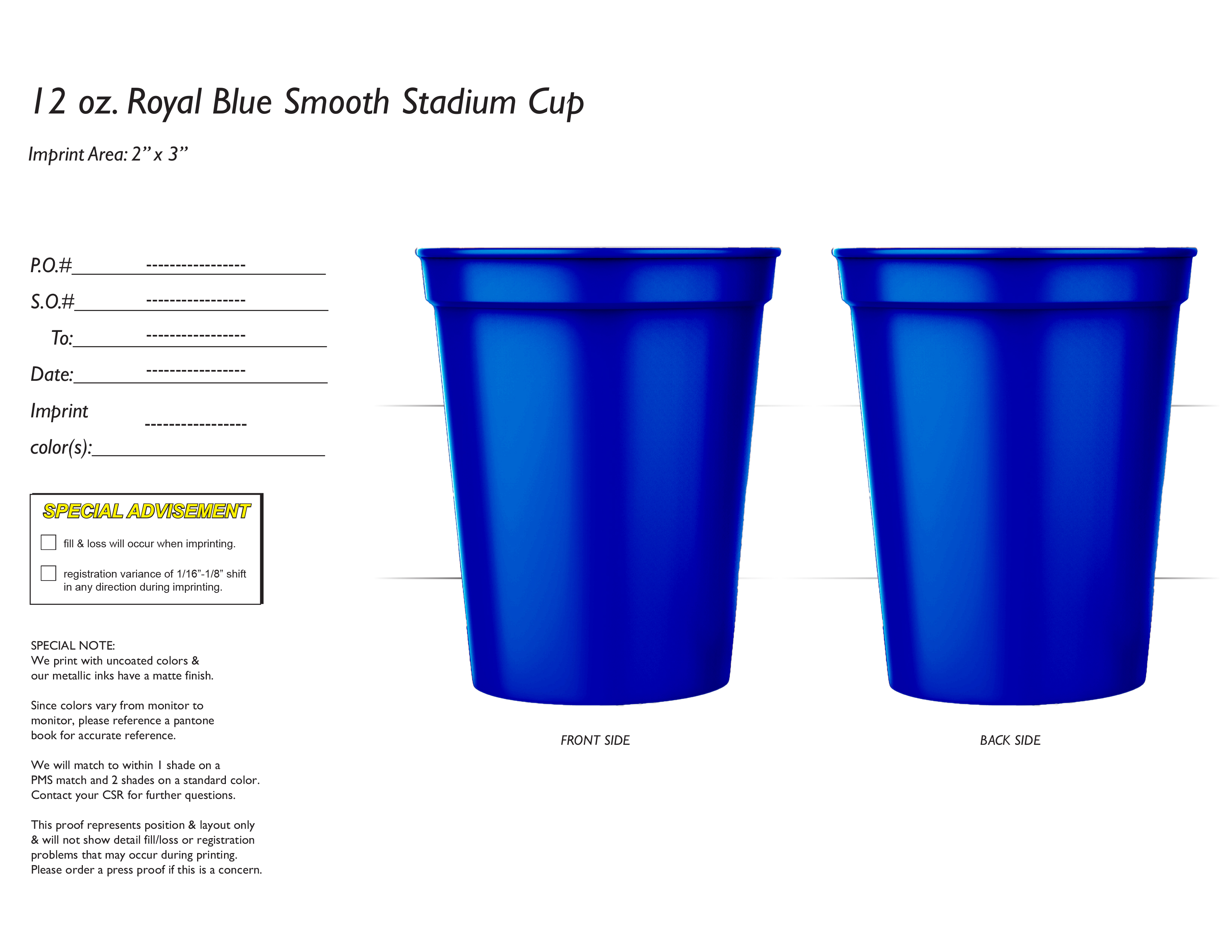 12 Oz. Stadium Cup - High Line 7