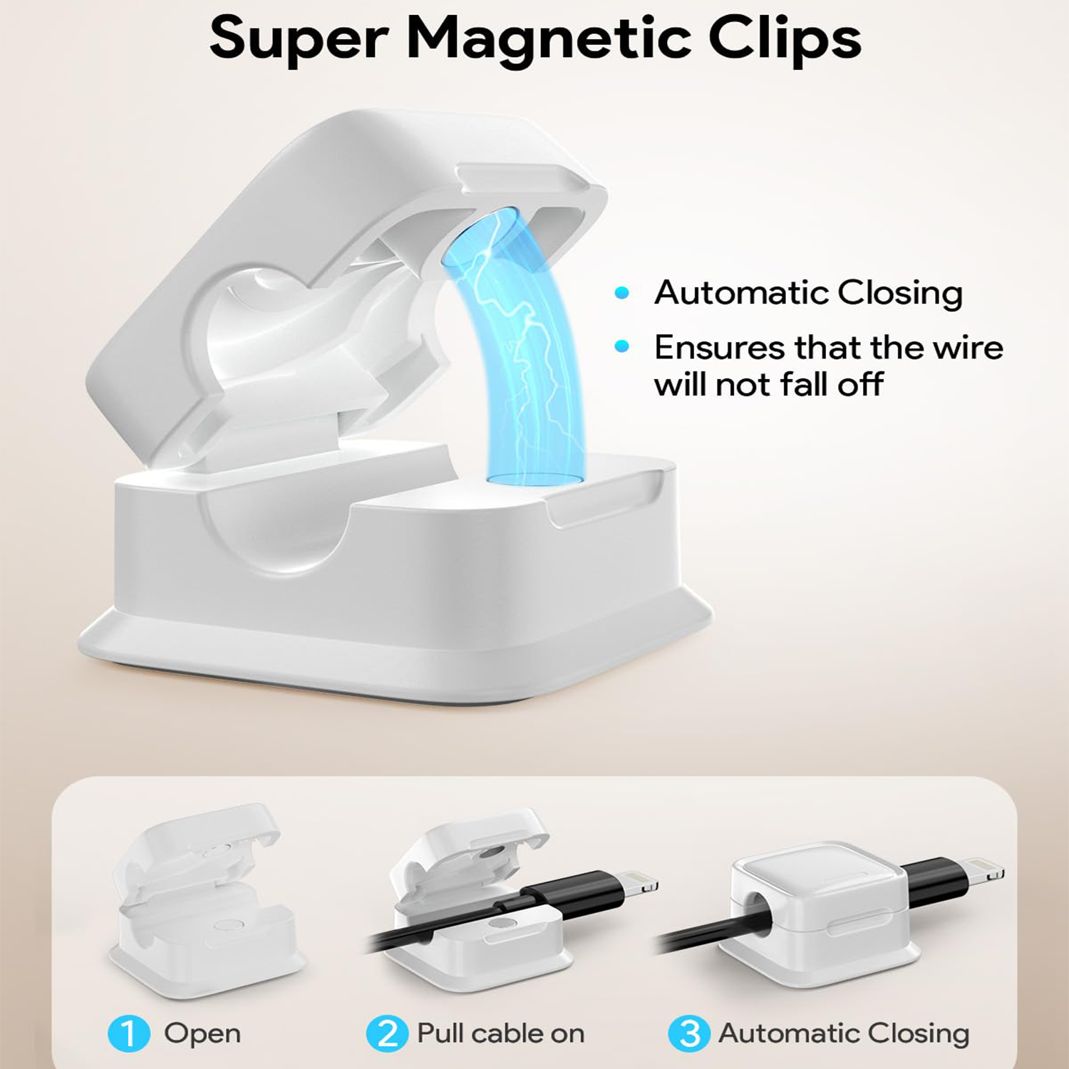 6PCS Magnetic Cable Clips - Desk & Phone Cord Organizer 6