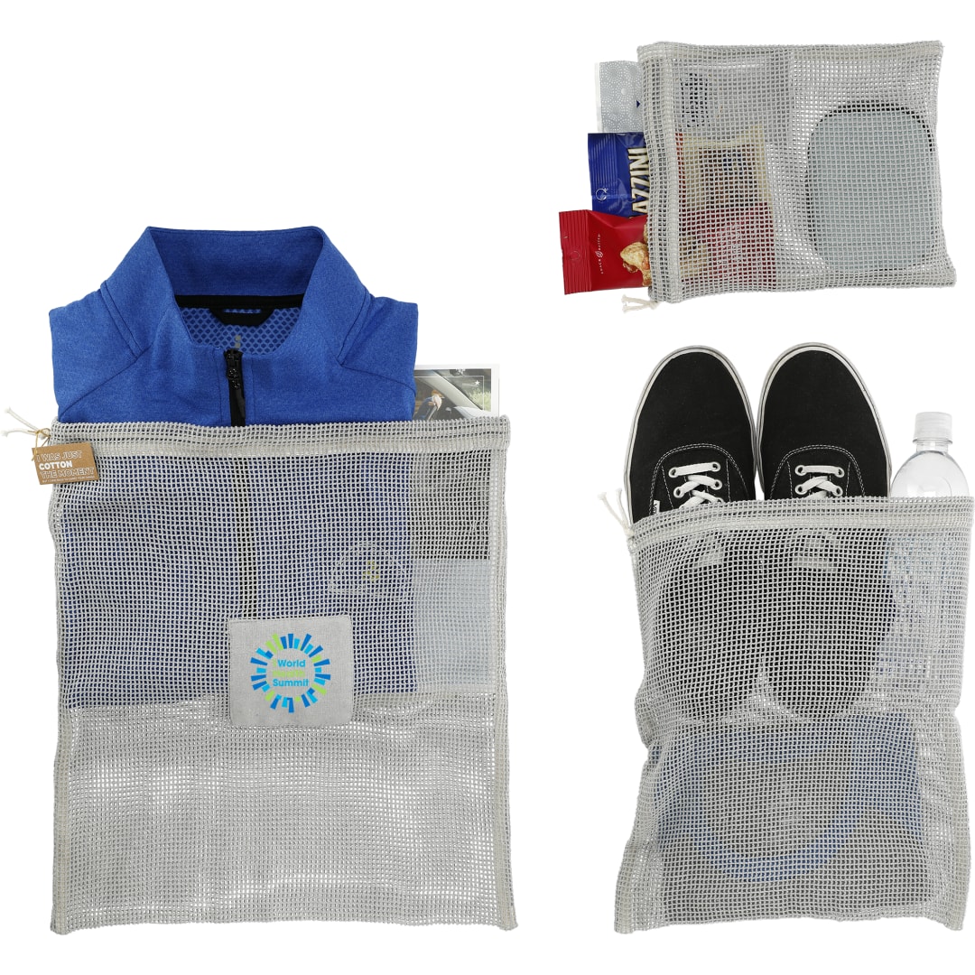 Recycled Cotton Mesh Cinch Pouch Set 30