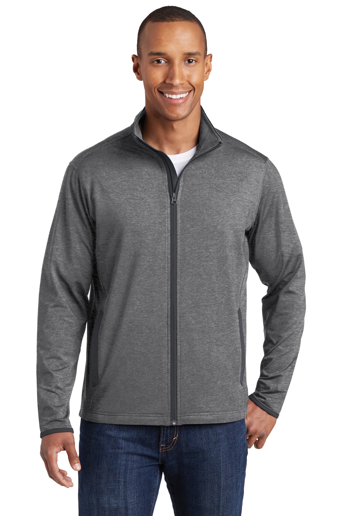 Sport-Tek Sport-Wick Stretch Contrast Full-Zip Jacket. ST853 46