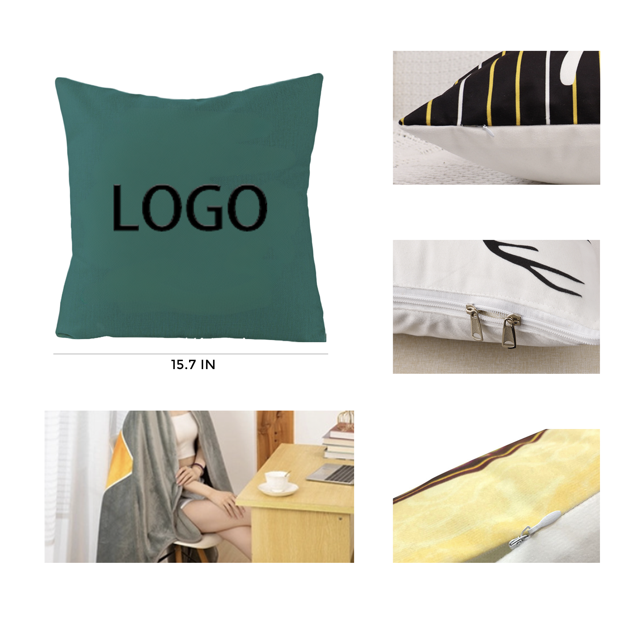 MOQ 10 PCS Canvas Throw Pillow 2