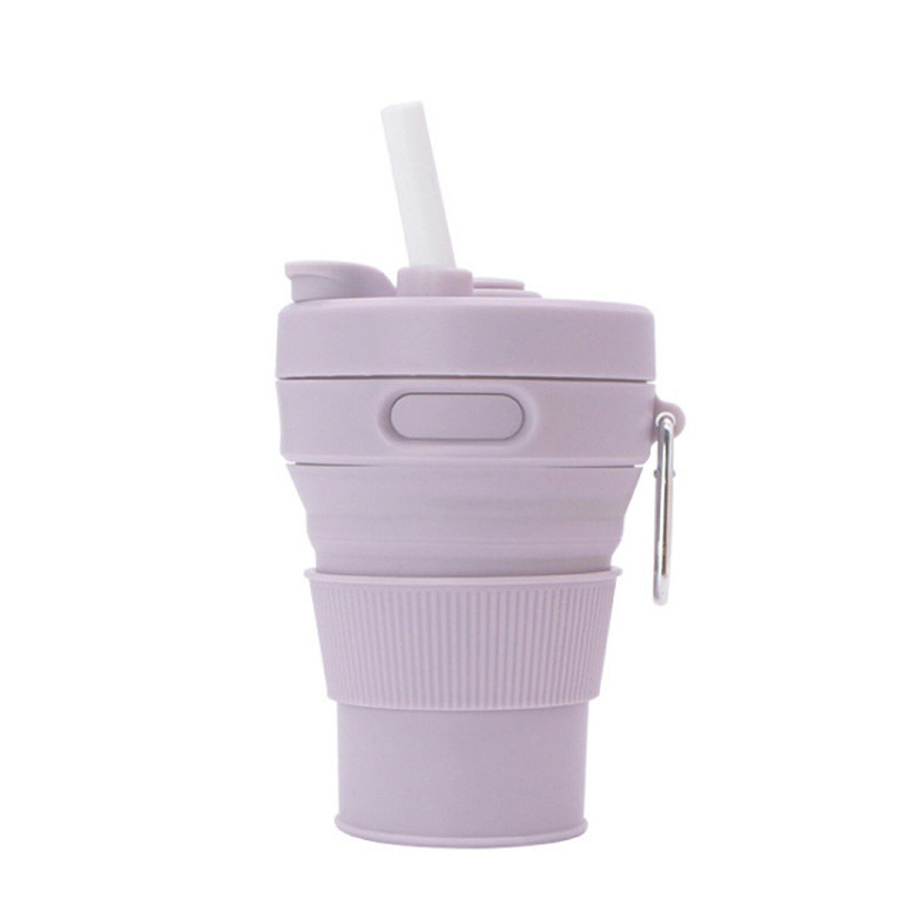 15 Oz. Portable Silicone Foldable Sippy Cup W/Drinking Straw 2