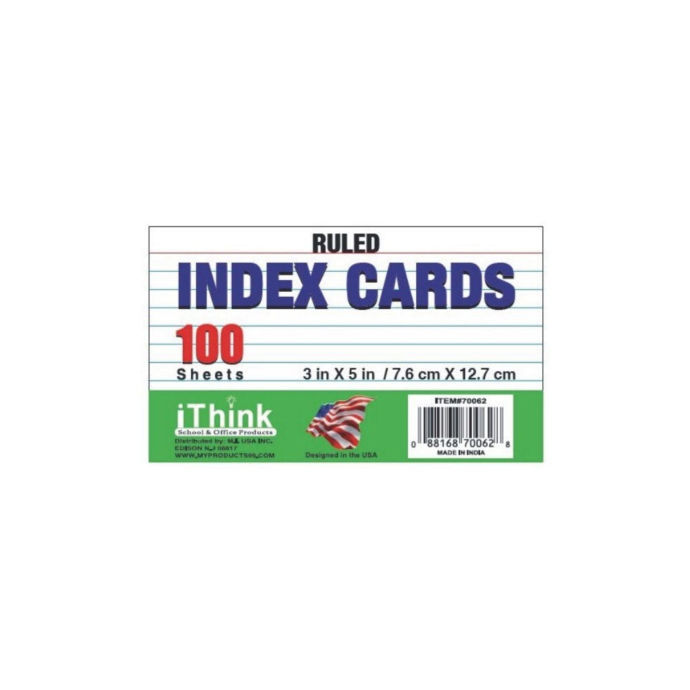 Bulk 3" x 5" Index Cards - Lined 1
