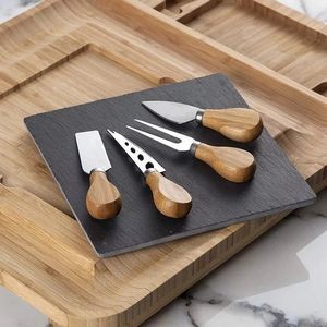 Vestaware Bamboo Cheese Board And Knife Set 4