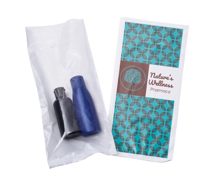 Full-color White with Clear Back Plastic Bag 6" x 13"