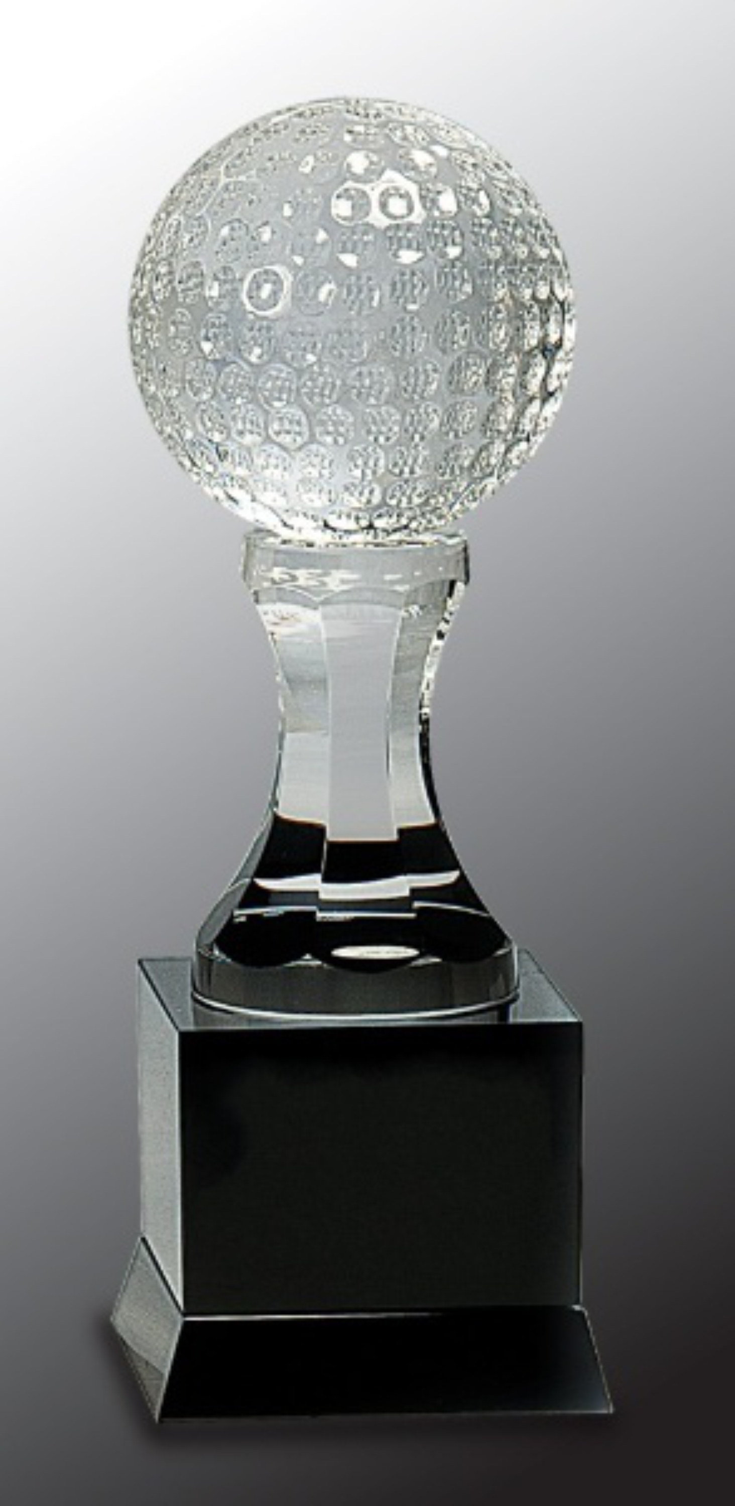 9" Crystal Golf Ball on Black Pedestal Base Crystal Award 3