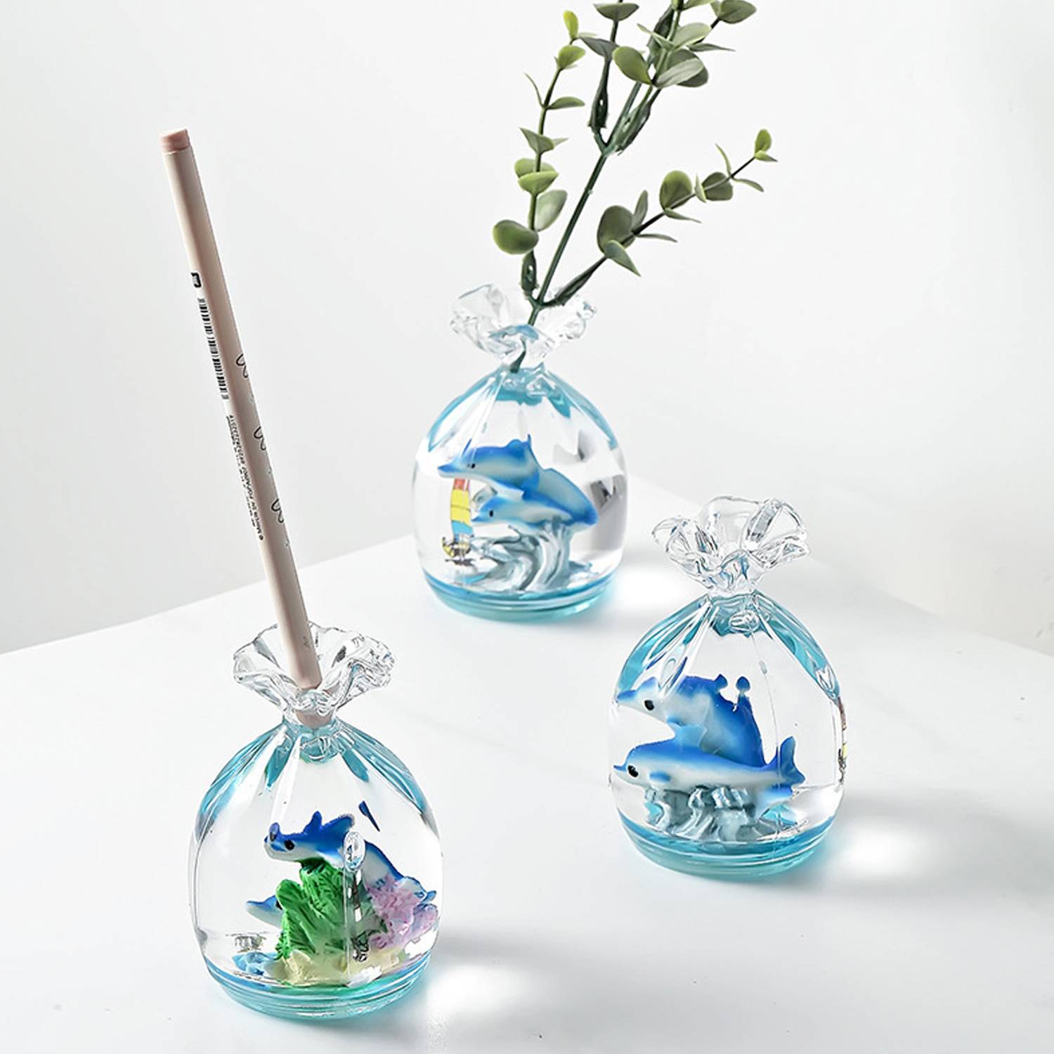 Dolphin Crystal Ocean Ornament Vase/Pen Holder 3