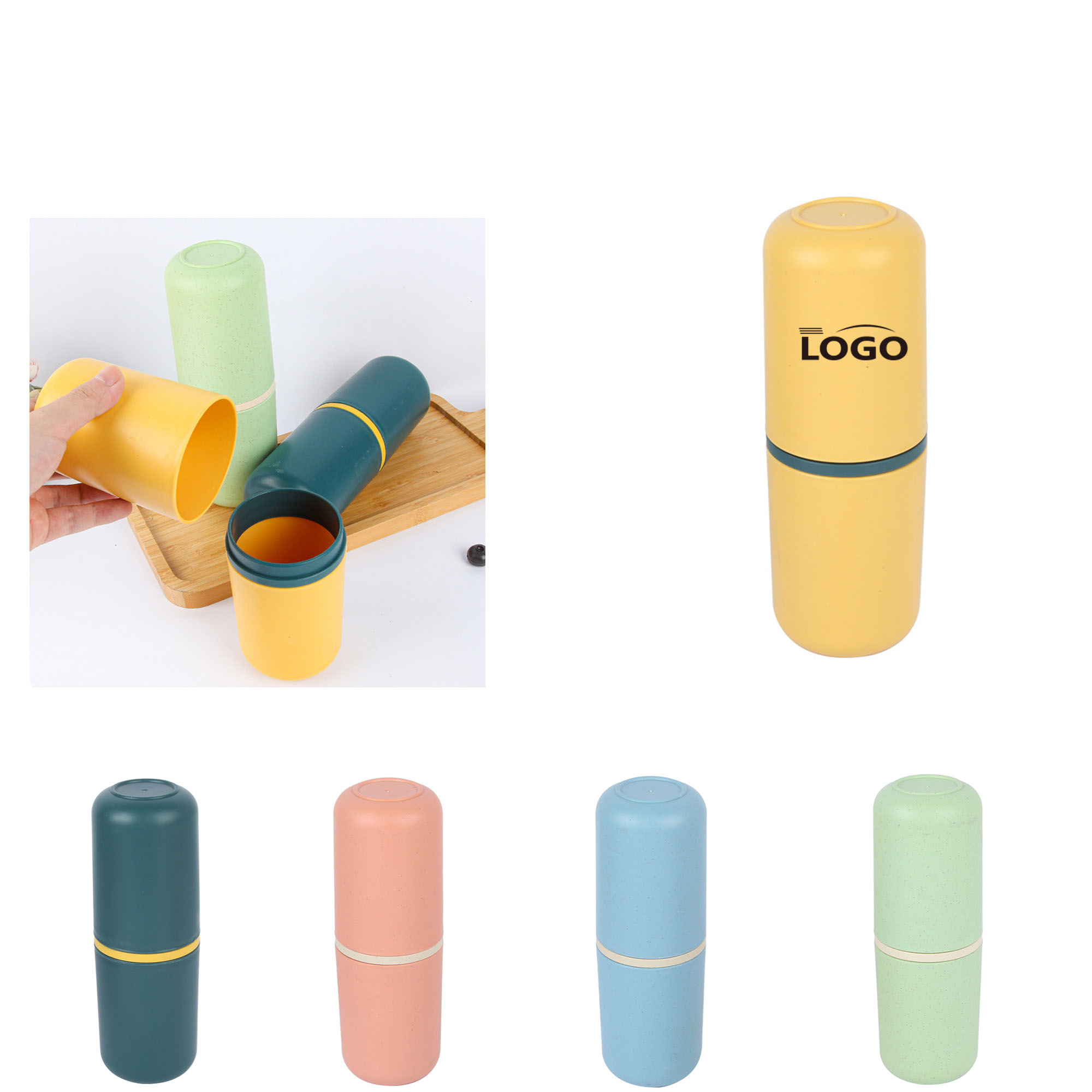 Wheat Straw Outdoor Travel Cup Customizable Logo 2