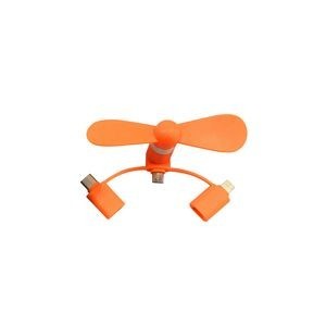 3 In 1 Mini Fan For Smart Phone Portable USB And USB C Compatible 21