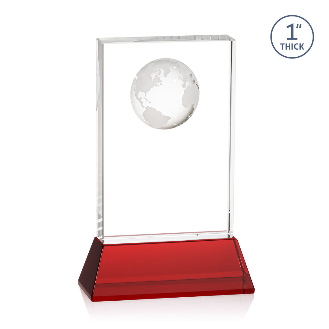 Ambassador Globe Award on Base - Red 8