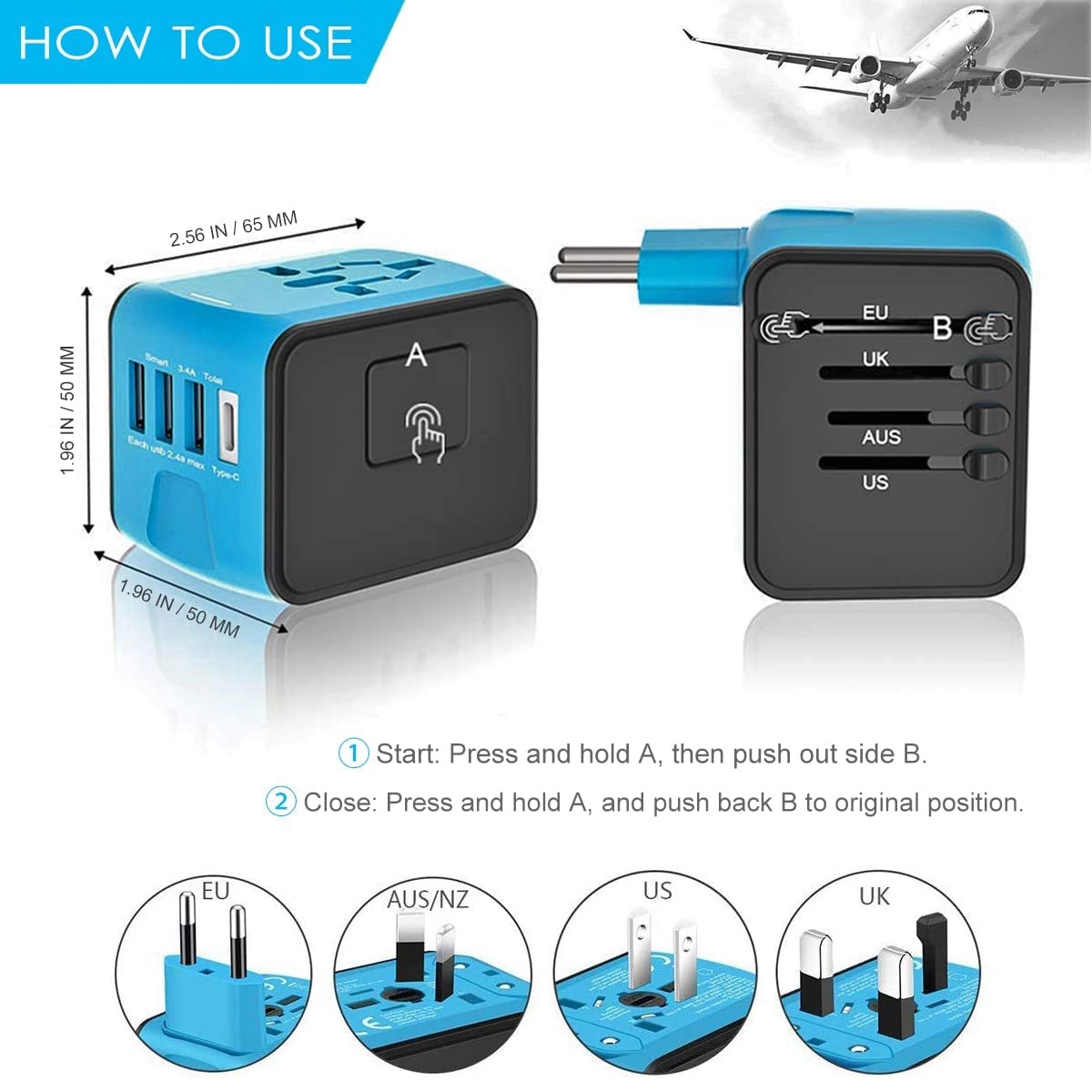 Worldwide Travel Plug Adapter with Customized Logo 1