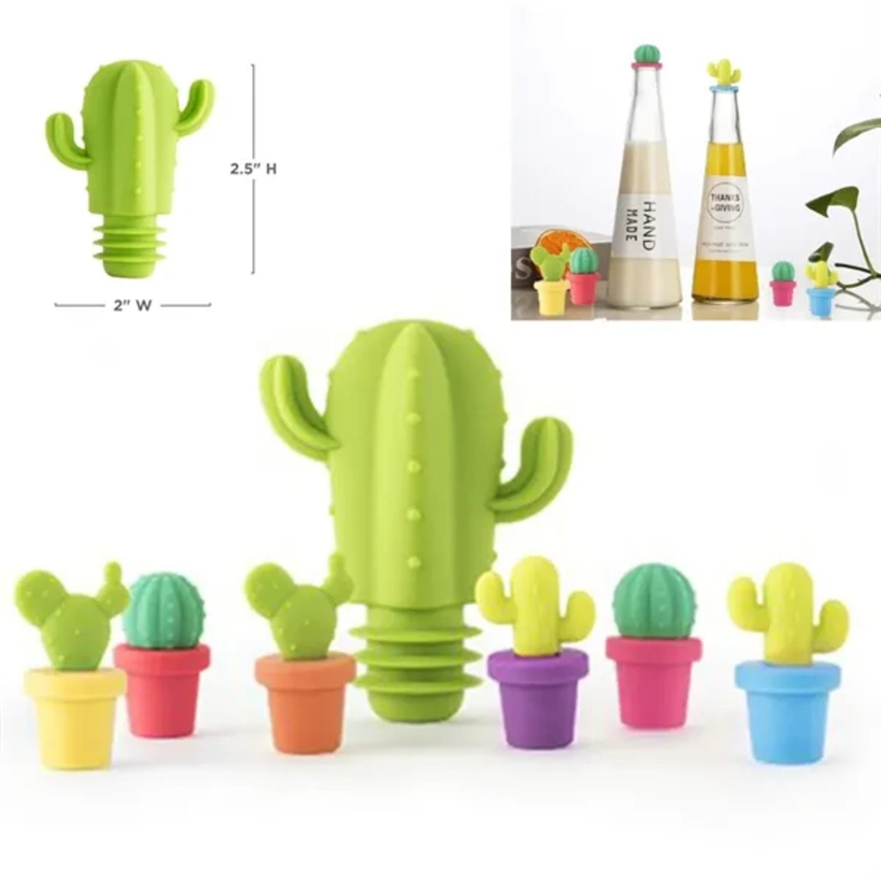 Cactus Wine Bottle Stopper, custom bottle opener with logo imprint 2