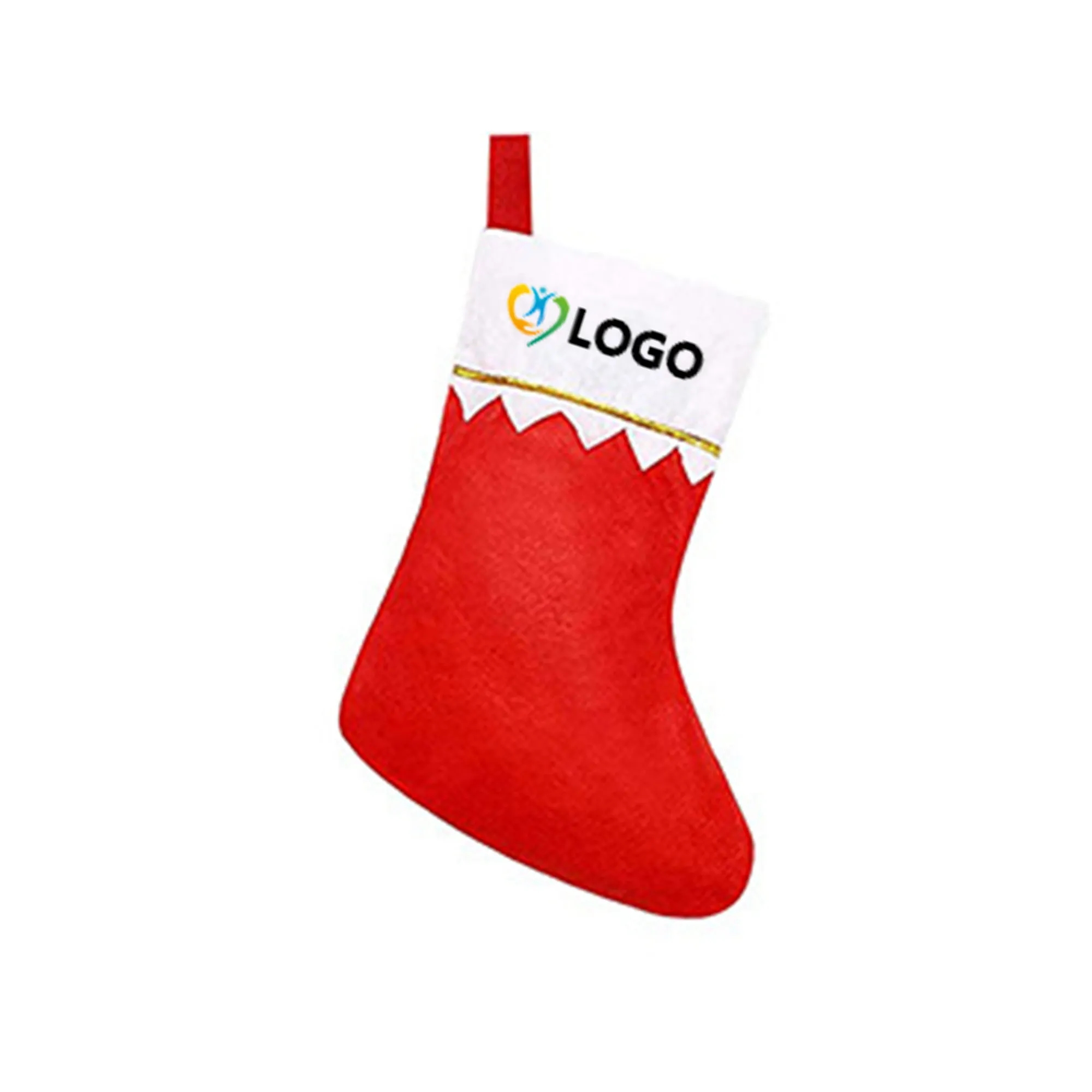 15" Red Felt Christmas Stocking - imprinted 5