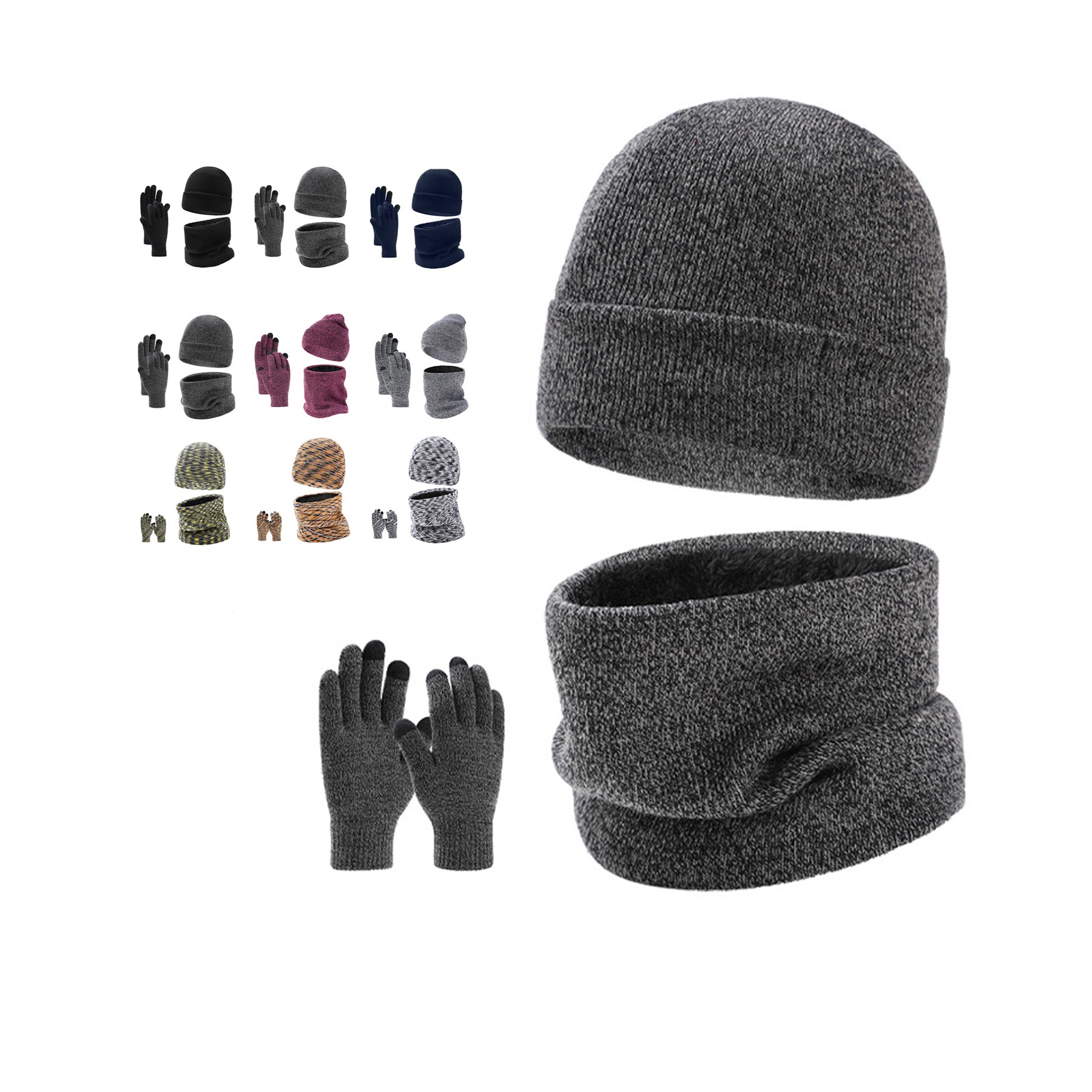 Winter Hat Scarf Gloves Set