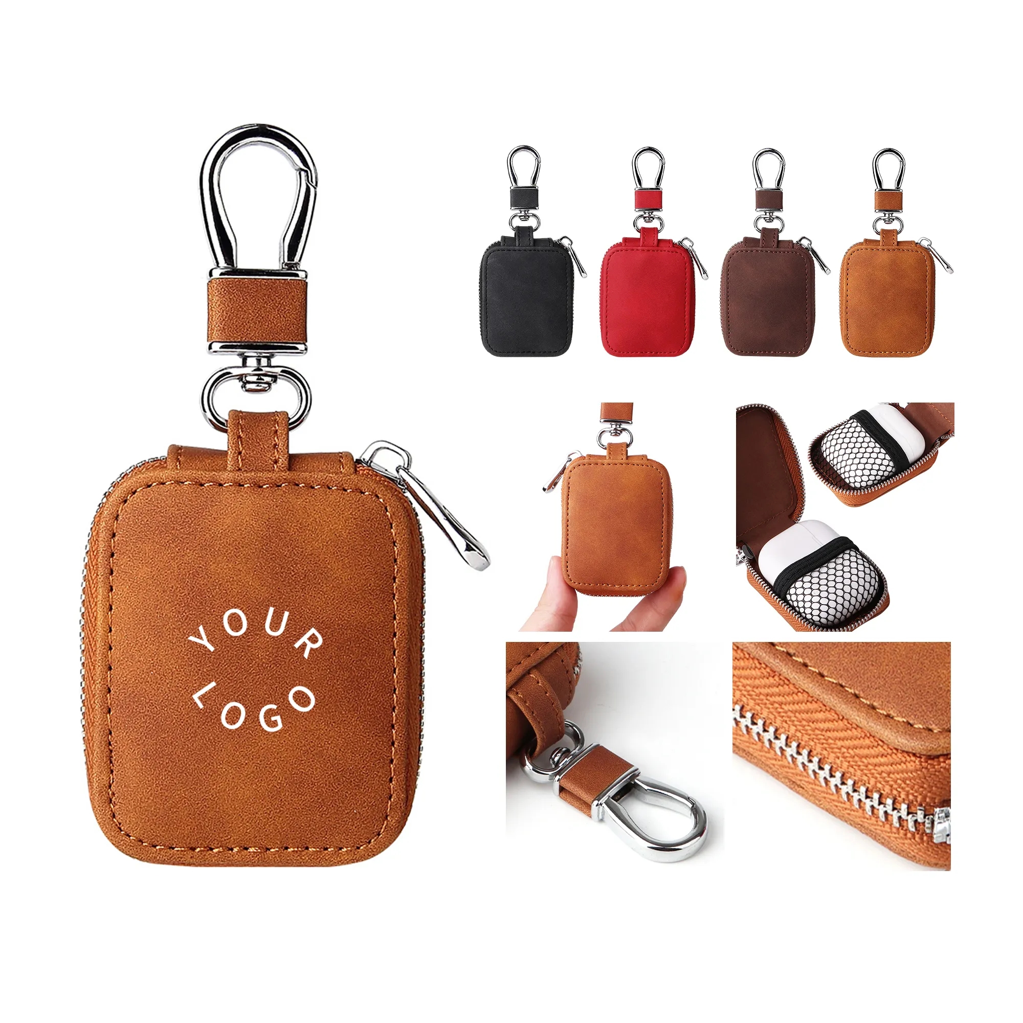 Compact Leather Storage Case with Metal Clasp 1