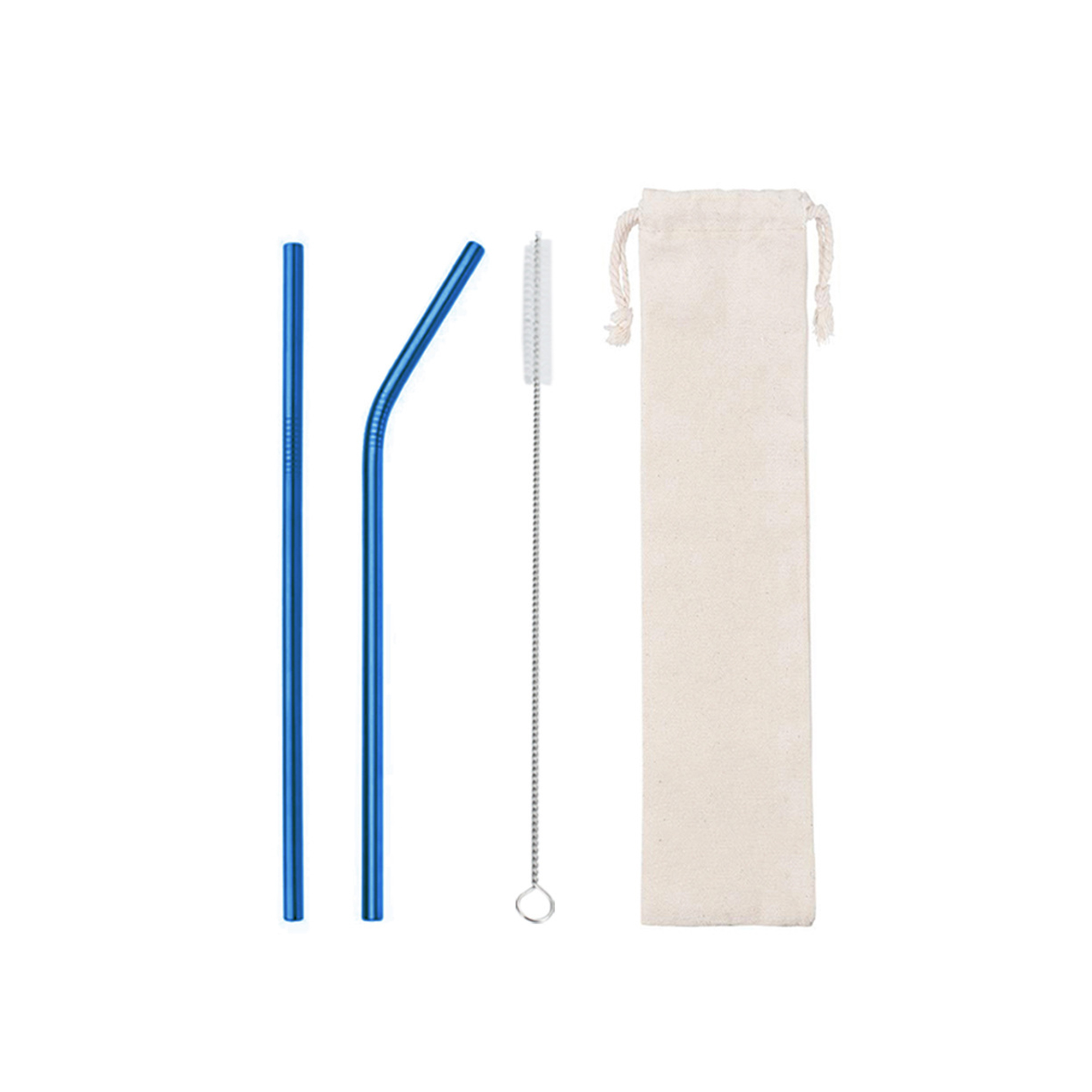 Three In One Reusable Stainless Steel Straw Set 12