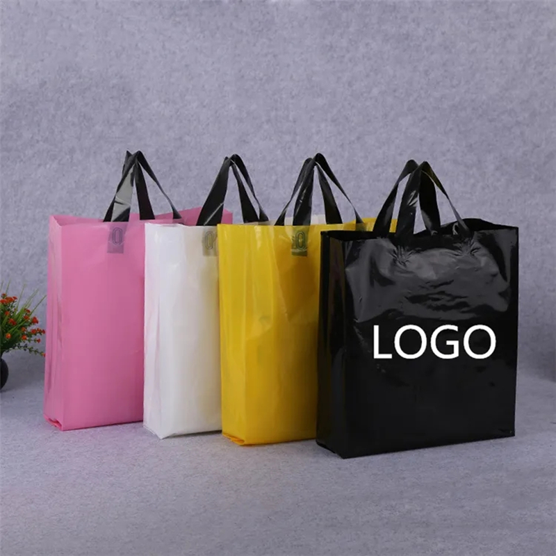 Loop Handle Plastic Shopper Bag(14"x10"x3 1/6") 2