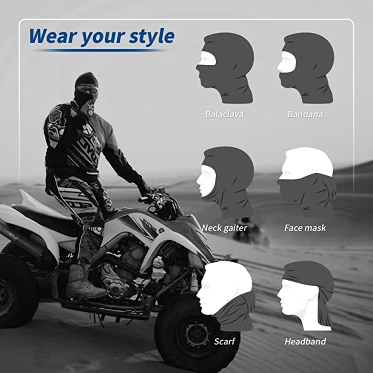 Skiing Motorcycle UV Wind Protection Mask 3