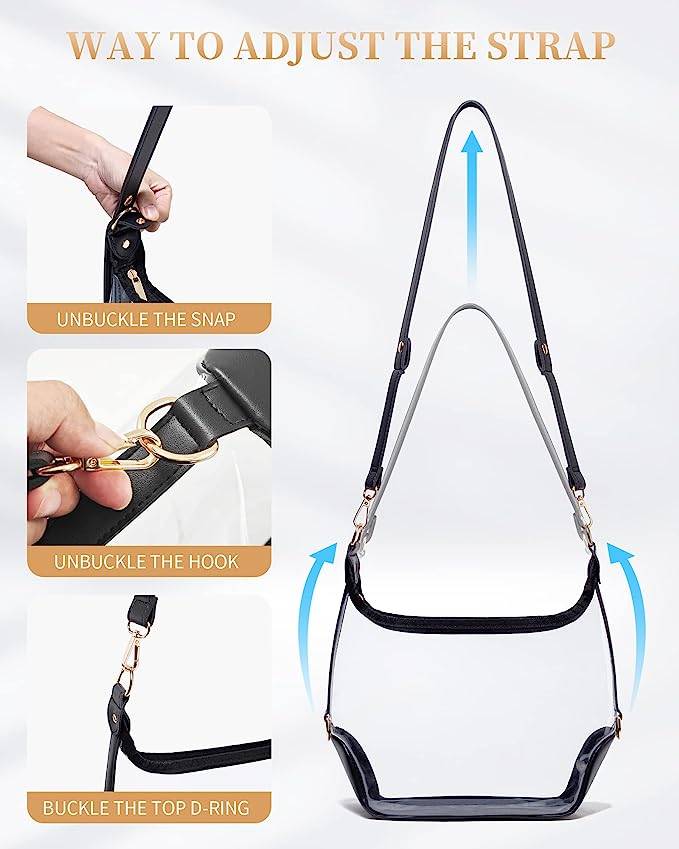 PVC Clear Crossbody Bag for Sports Events Concerts College 4