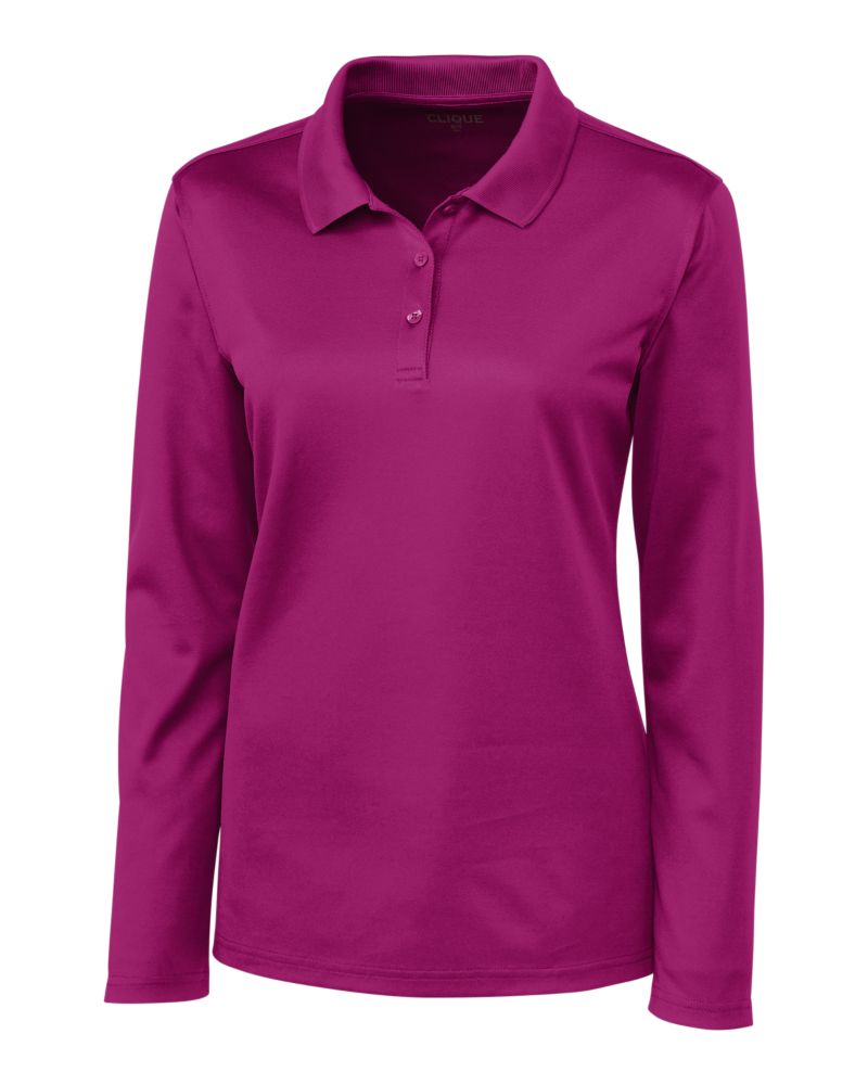 Clique Spin Solution-dyed Performance Pique Womens Long Sleeve Polo 38