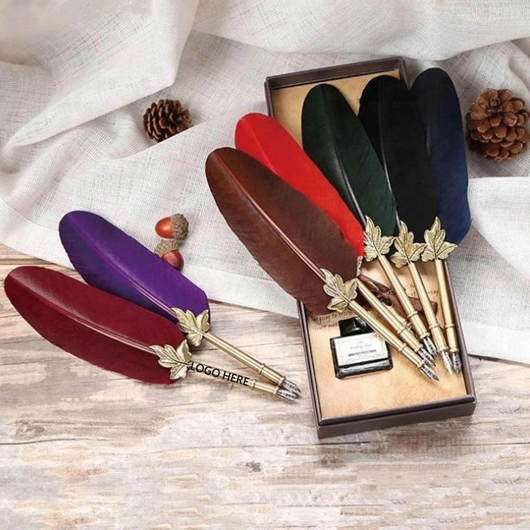 Vintage Luxury Fountain Pen with Feather 14