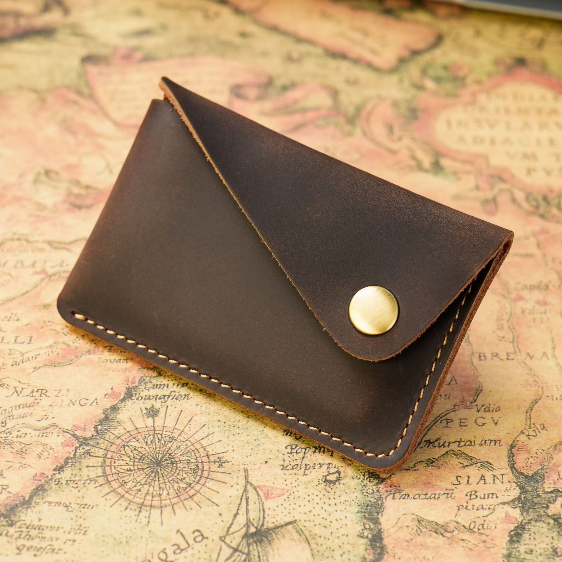 Cowhide Snap Button Coin Purse 7