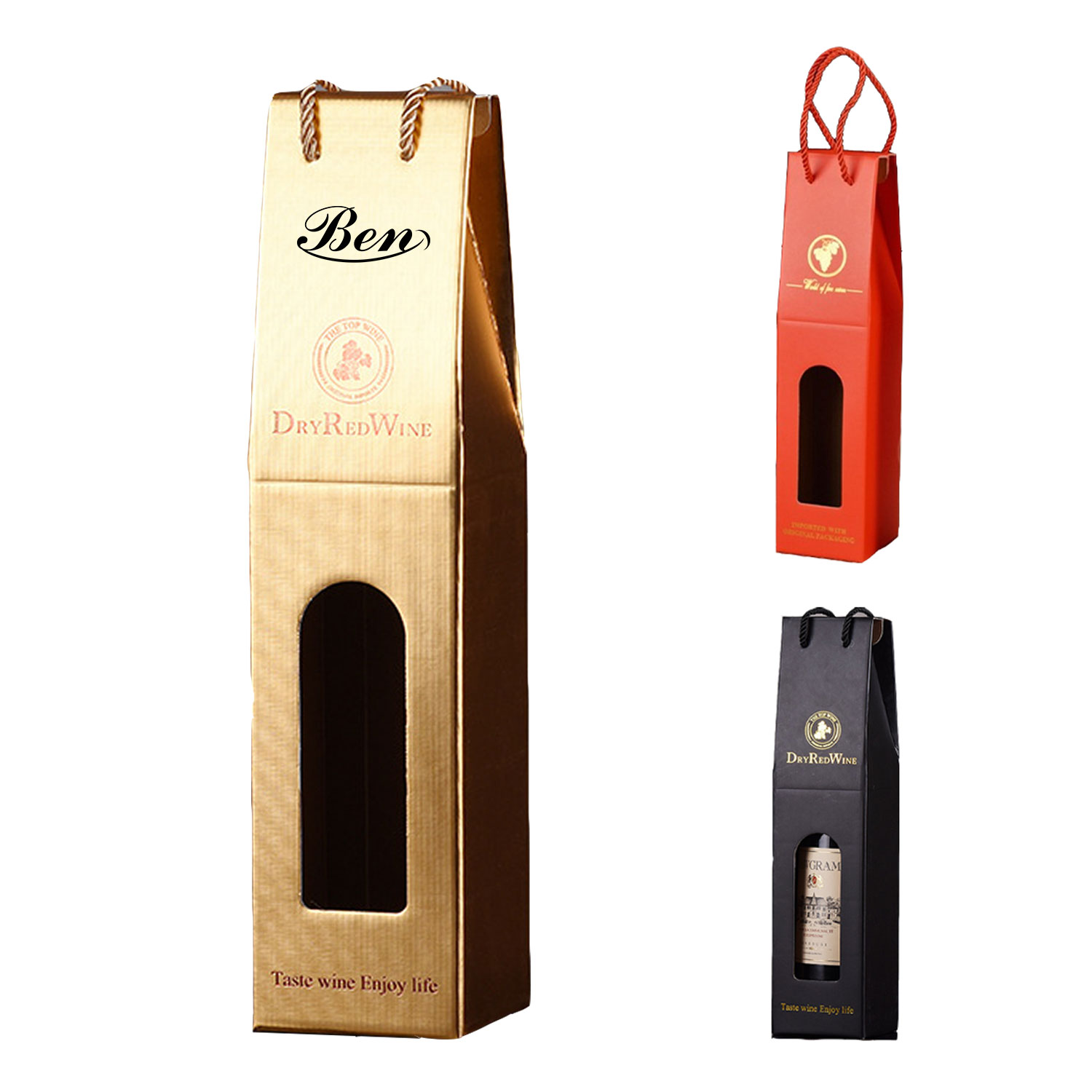 Single Bottle of Red Wine Gift Box 2
