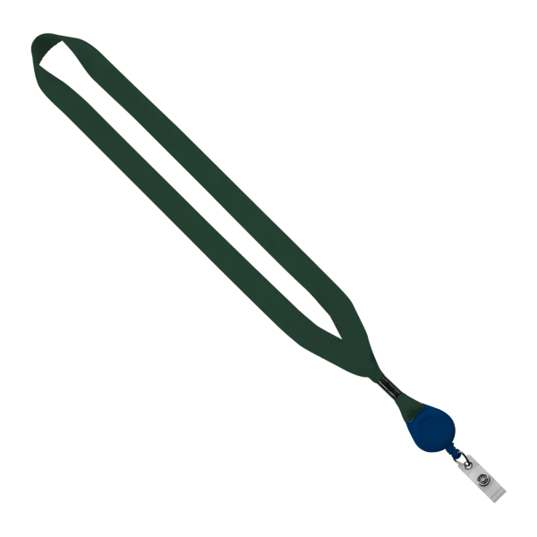 3/4" Polyester Lanyard with Metal Crimp & Retractable Badge Reel 331