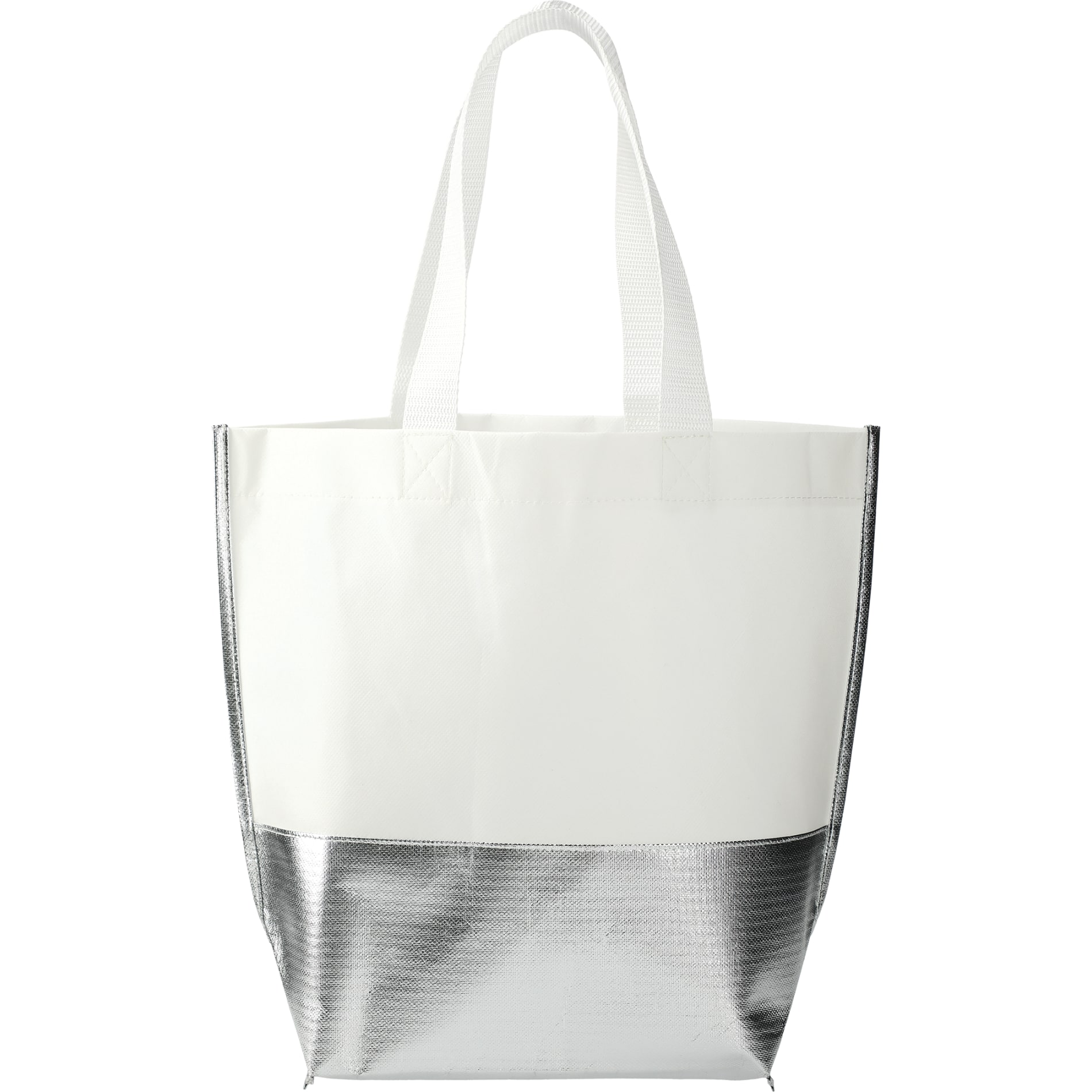 Large Laminated Metallic Bottom Tote 35