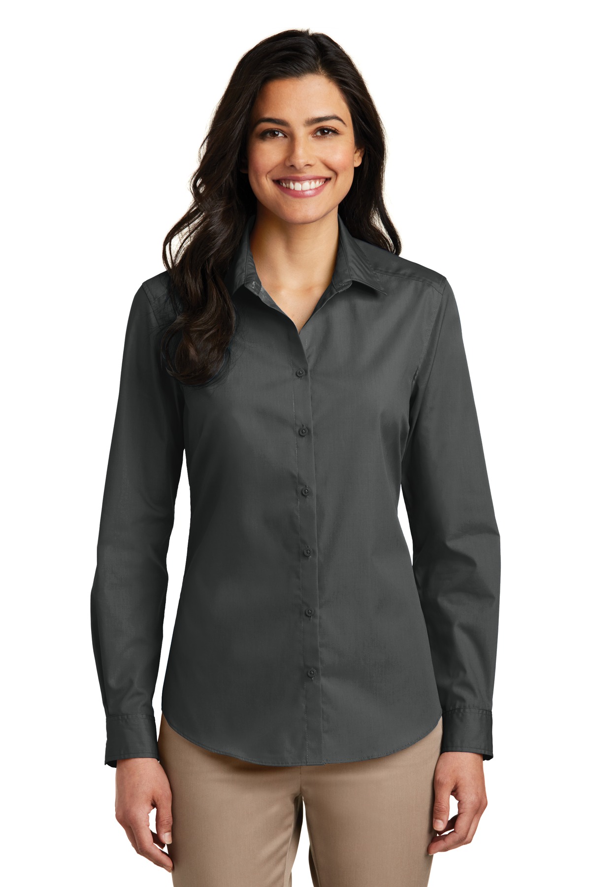 Port Authority Women's Long Sleeve Carefree Poplin Shirt. LW100 81