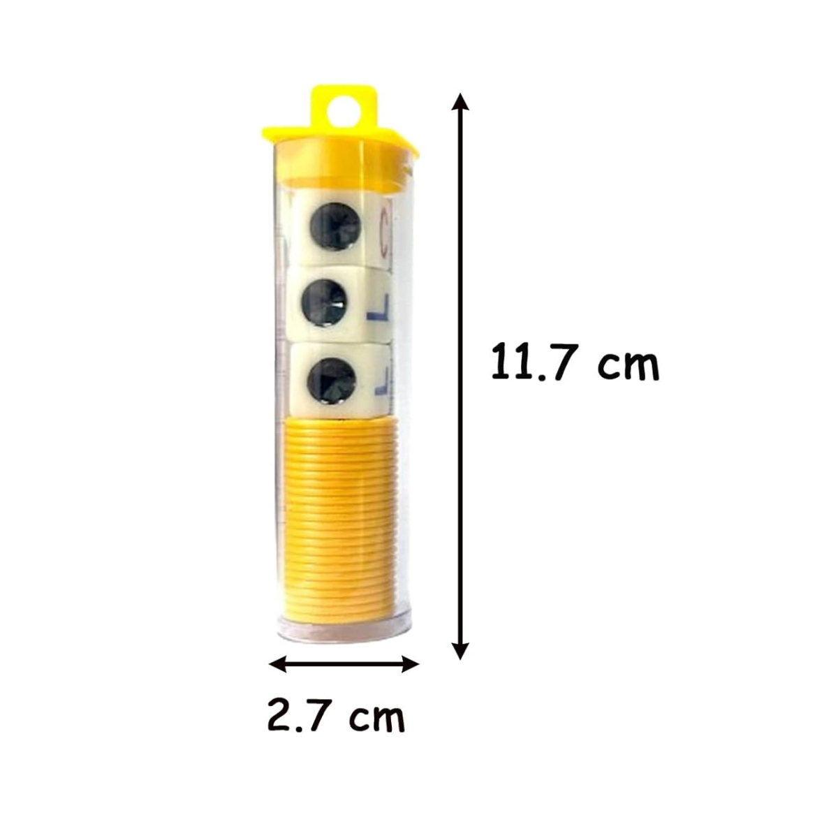 LCR Dice Game Set with Color Chips in Clear Storage Tube 7