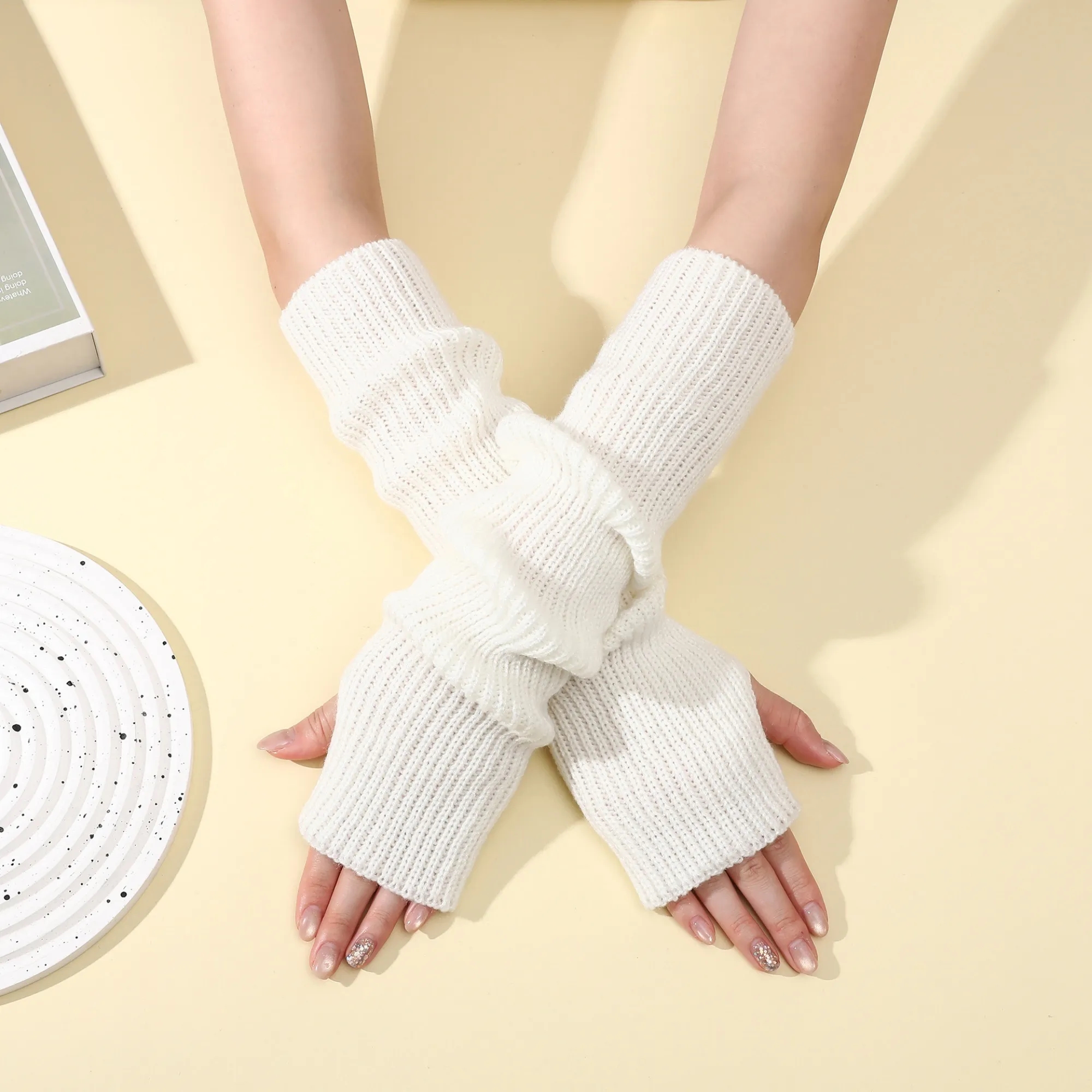 Long Fingerless Knit Winter Arm Warmers 5