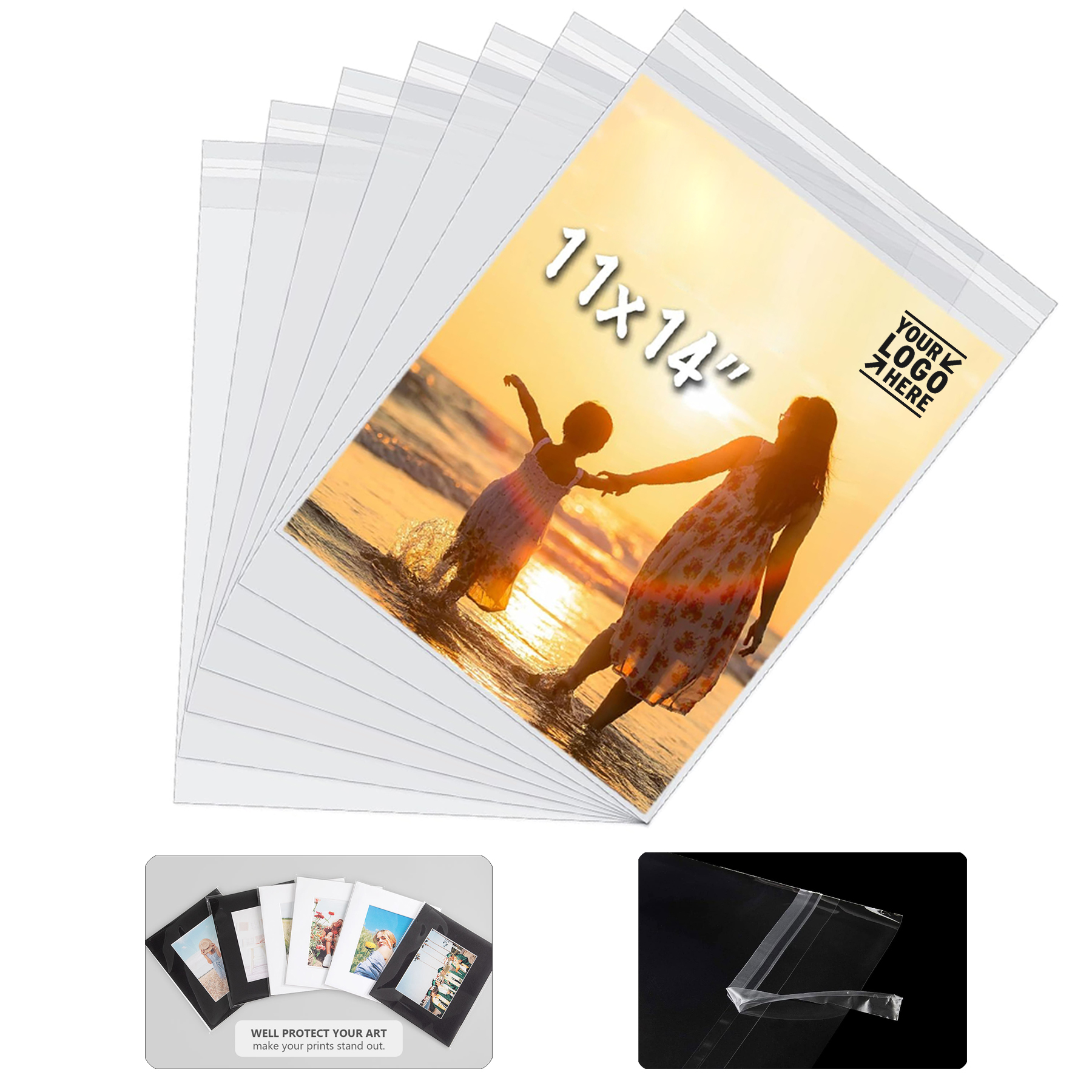11"x14" Art Print Acid-Free Crystal Clear Sleeves Storage Bag 1